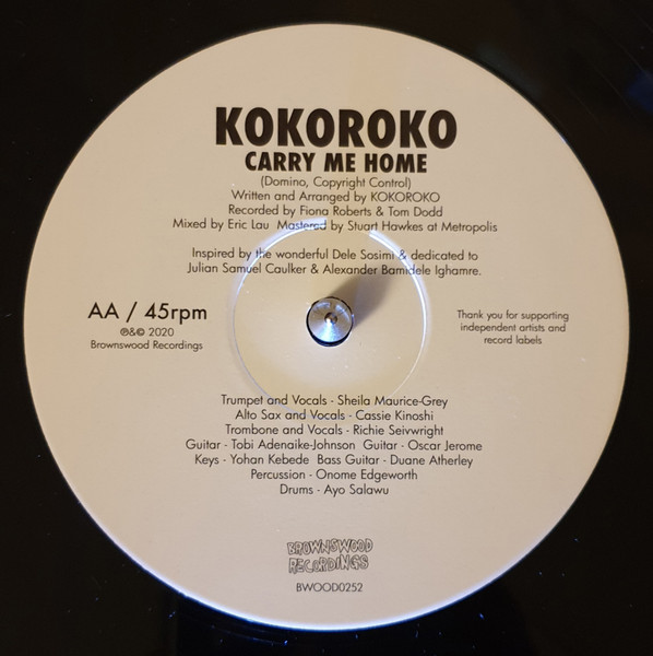 Kokoroko - Carry Me Home / Baba Ayoola  | Brownswood Recordings (BWOOD0252) - 4