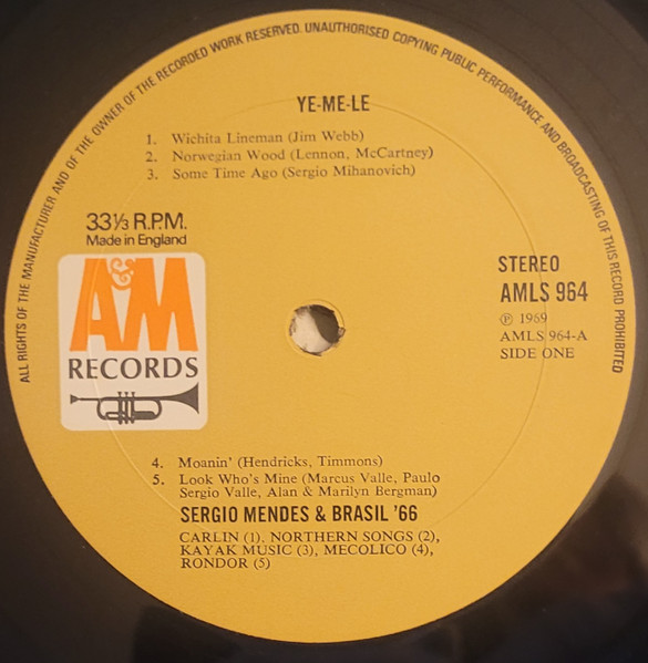 Sérgio Mendes & Brasil '66 - What The World Needs Now | A&M Records (AMLS 964) - 3