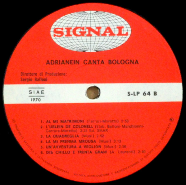 Adrianein - Adrianein Canta Bologna | Signal (S-LP 64) - 4