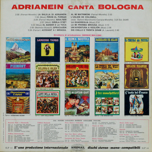 Adrianein - Adrianein Canta Bologna | Signal (S-LP 64) - 2