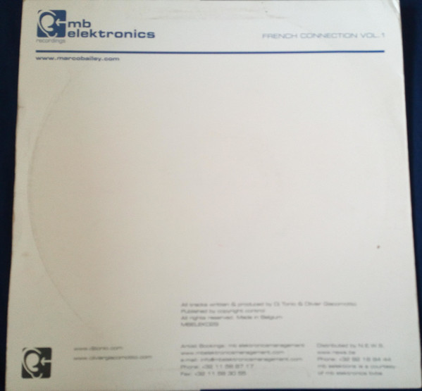 DJ Tonio + Olivier Giacomotto - French Connection Vol. 1 | MB Elektronics (MBELEK029) - 2