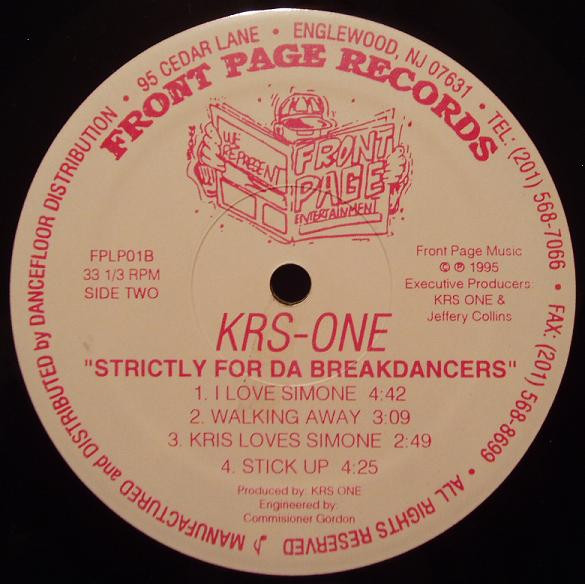 KRS-One - Strictly For Da Breakdancers | Front Page Entertainment (FPLP01) - main