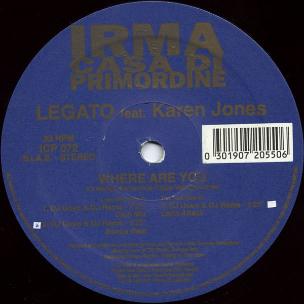 Legato  &  Karen Jones - Where Are You (Remixes) | Irma CasaDiPrimordine (ICP 072)