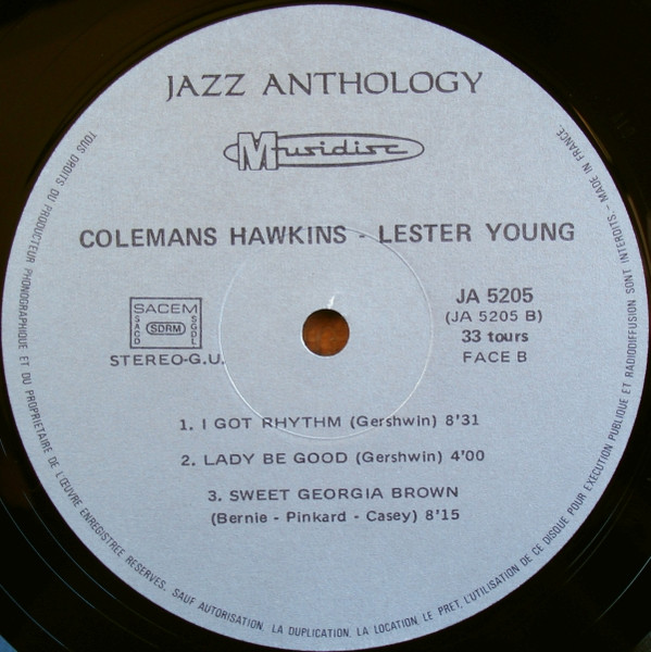 Coleman Hawkins / Lester Young - The Great Tenors 1945/1946 | Musidisc (30 JA 5205) - 4