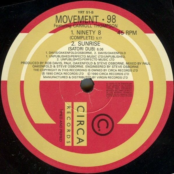 Movement. 98 Featuring Carroll Thompson - Sunrise | Circa (YRT 51) - 4