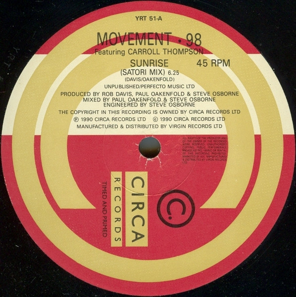 Movement. 98 Featuring Carroll Thompson - Sunrise | Circa (YRT 51) - 3