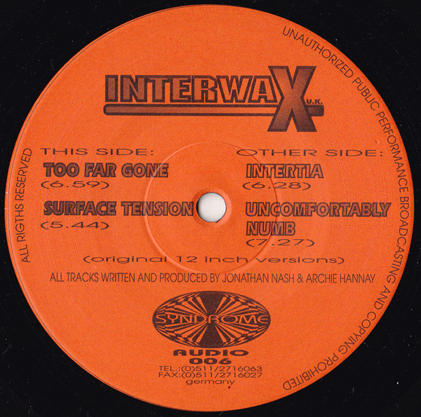 Interwax U.K. - Intertia | Syndrome Audio (Syndrome AUDIO 006) - 2