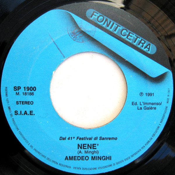 Amedeo Minghi - Nenè | Fonit Cetra (SP 1900) - main