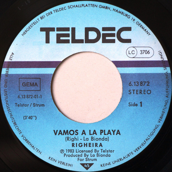 Righeira - Vamos A La Playa | TELDEC (6.13 872) - 3