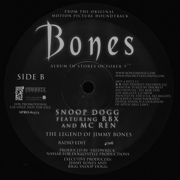 Latoiya Williams / Snoop Dogg Featuring RBX And MC Ren - The Ballad Of Jimmy Bones / The Legend Of Jimmy Bones | Priority Records (SPRO-81573)