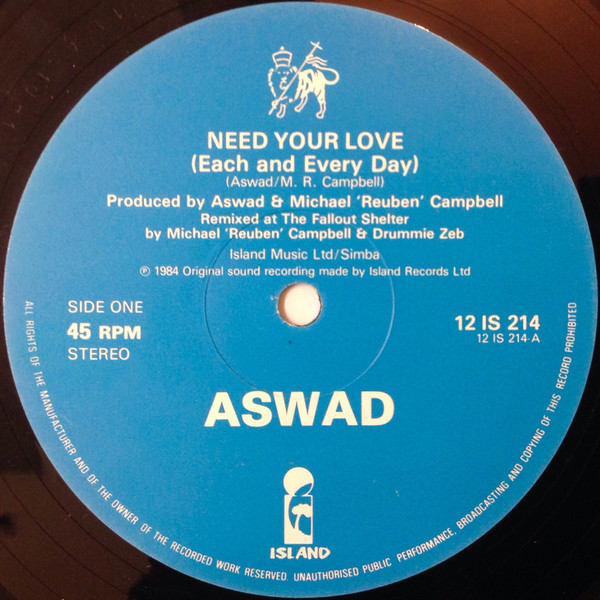 Aswad - Need Your Love | Island Records (12 IS 214)