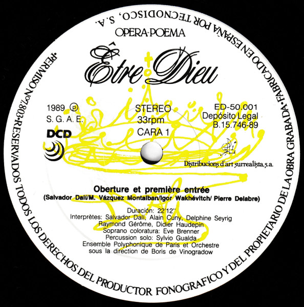 Salvador Dalí - Être Dieu (Ópera-Poema) | DCD (ED-50.001-3) - 3