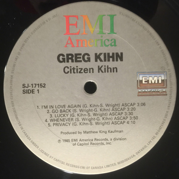 Greg Kihn - Citizen Kihn | EMI America (SJ-17152) - 3