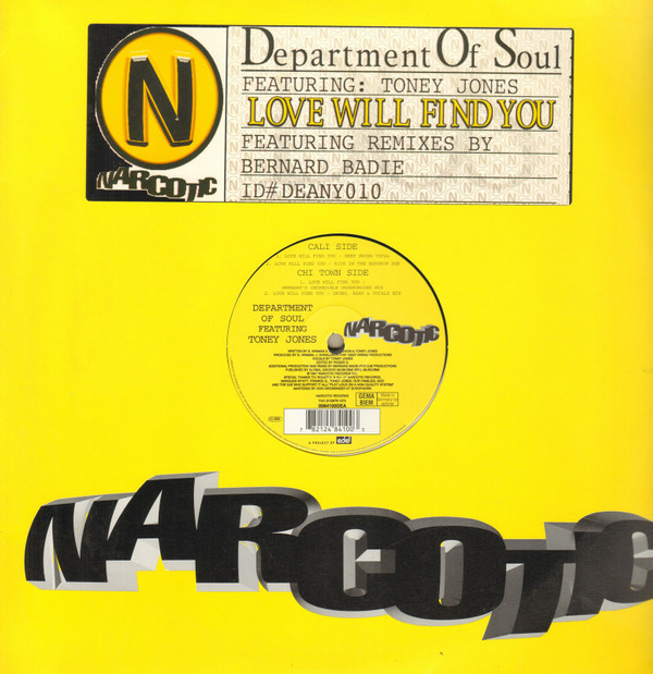 Department Of Soul Featuring Toney Jones - Love Will Find You | Narcotic (DEANY010) - main Department Of Soul Featuring Toney Jones - Love Will Find You | Narcotic (DEANY010) - main