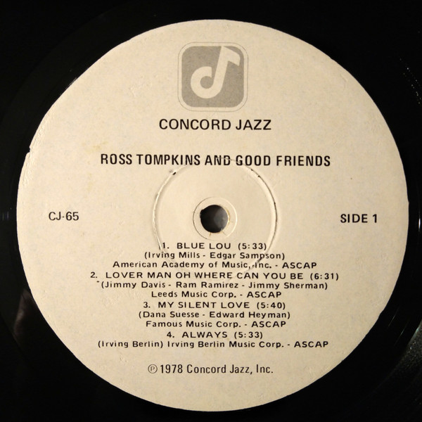 Ross Tompkins - Ross Tompkins And Good Friends | Concord Jazz (CJ-65) - 3