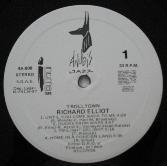 Richard Elliot - Trolltown | Intima Records (4D-008) - 3 Richard Elliot - Trolltown | Intima Records (4D-008) - 3