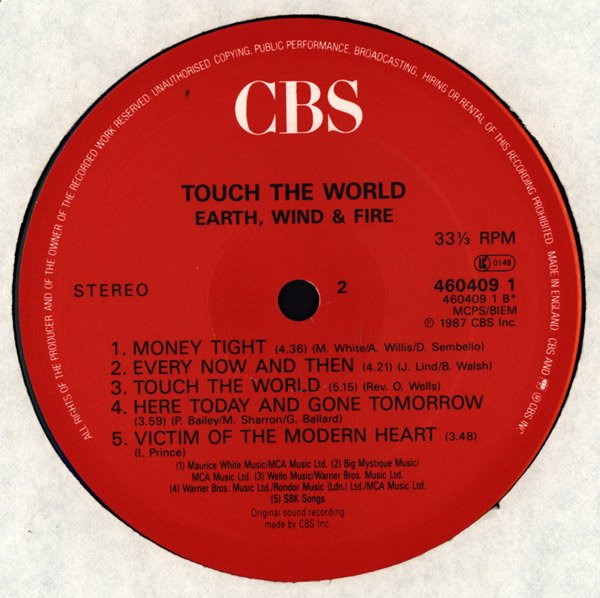 Earth, Wind & Fire - Touch The World | CBS (460409 1) - 3 Earth, Wind & Fire - Touch The World | CBS (460409 1) - 3