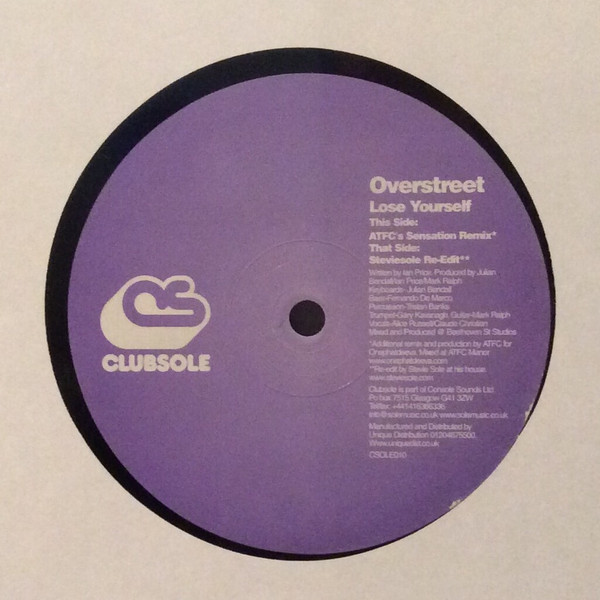 Over Street - Lose Yourself | Clubsole Records (CSOLE010)