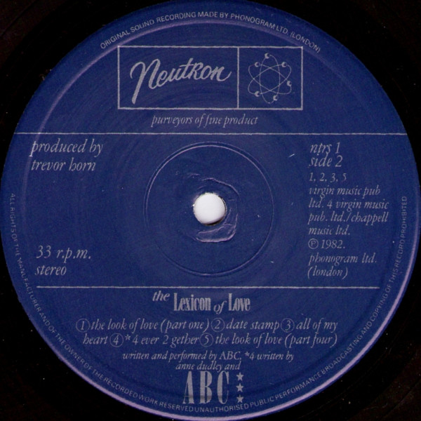 ABC - The Lexicon Of Love | Neutron Records (NTRS 1) - 4 ABC - The Lexicon Of Love | Neutron Records (NTRS 1) - 4