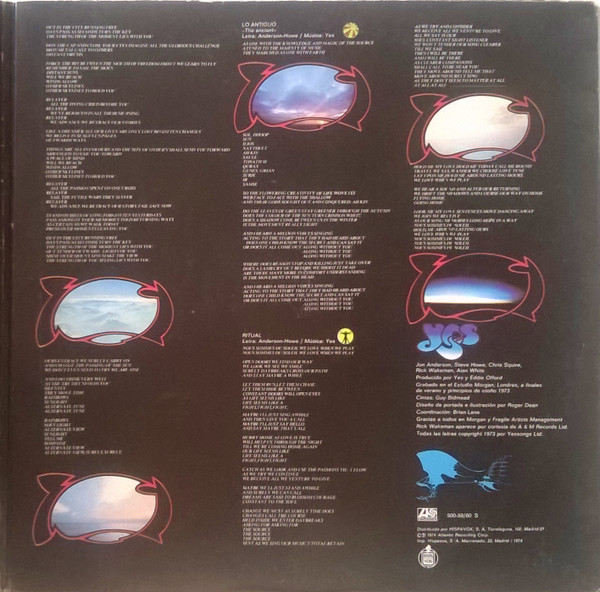 Yes - Tales From Topographic Oceans = Cuentos De Oceanos Topograficos | Atlantic (500-59/60 S) - 2