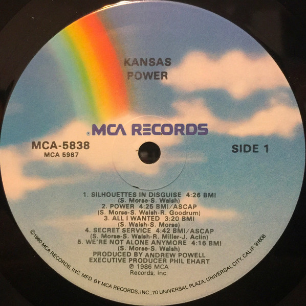 Kansas - Power | MCA Records (MCA-5838) - 3