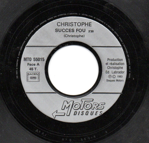 Christophe - Succès Fou | Les Disques Motors (MTO 55015) - 3