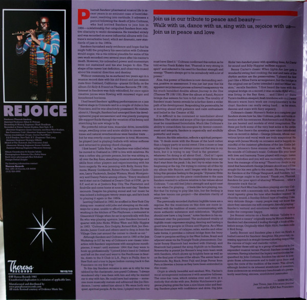 Pharoah Sanders - Rejoice | Theresa Records (TR 112/113) Pharoah Sanders - Rejoice | Theresa Records (TR 112/113)