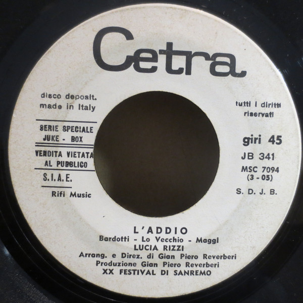 Sergio Endrigo / Lucia Rizzi - L'Arca Di Noé / L'Addio | Cetra (JB 341) - 2 Sergio Endrigo / Lucia Rizzi - L'Arca Di Noé / L'Addio | Cetra (JB 341) - 2