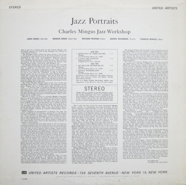 Charles Mingus - Jazz Portraits | United Artists Records (GXC 3142) - 3