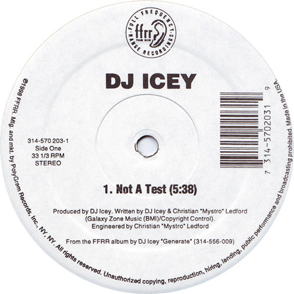 DJ Icey - Not A Test | FFRR (314 570 203-1) - main
