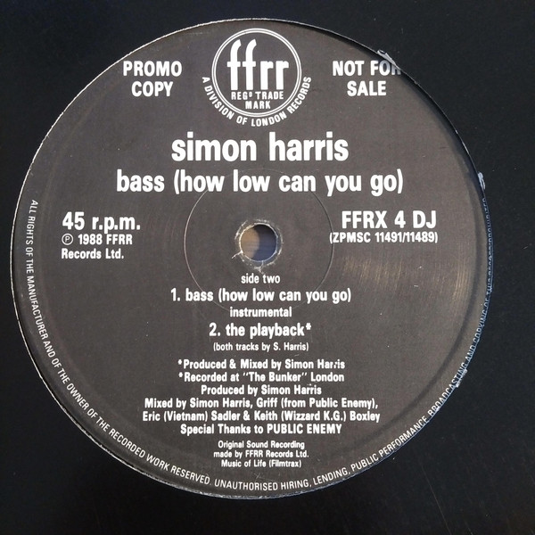Simon Harris - Bass (How Low Can You Go) (Bomb The House Mix) | FFRR (FFRX 4 DJ) - 2