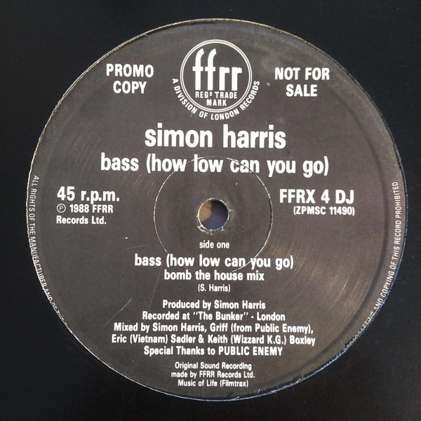 Simon Harris - Bass (How Low Can You Go) (Bomb The House Mix) | FFRR (FFRX 4 DJ) - main