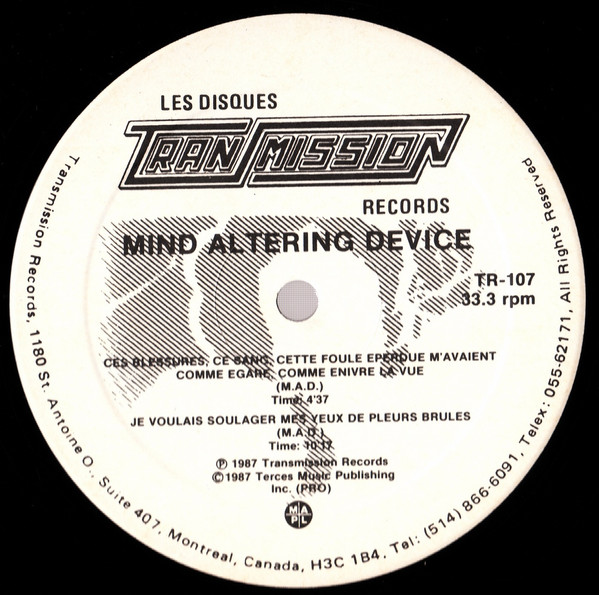 Mind Altering Device - These Are Not Dark Days | Transmission Records (TR - 107) - 3