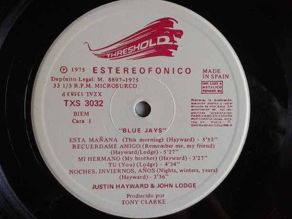 Justin Hayward · John Lodge - Blue Jays | Threshold (TXS 3032) - 4