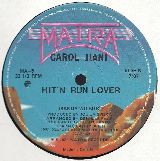 Carol Jiani - Hit 'N Run Lover (MDR Version) | Matra (MA-5) - 2