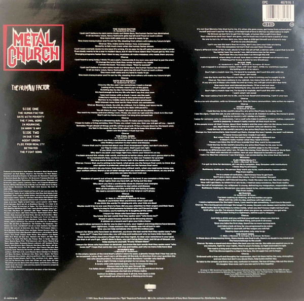 Metal Church - The Human Factor | Epic (EPC 467816 1) - 2 Metal Church - The Human Factor | Epic (EPC 467816 1) - 2