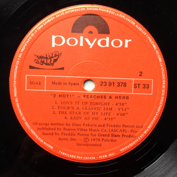 Peaches & Herb - 2 Hot! | Polydor (23 91 378) - 3
