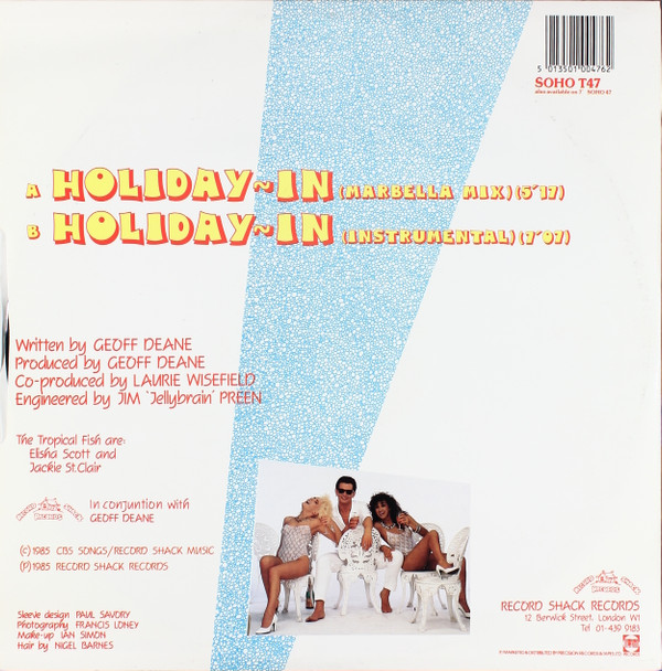 Geoff Deane And The Tropical Fish - Holiday-In | Record Shack Records (SOHOT 47)