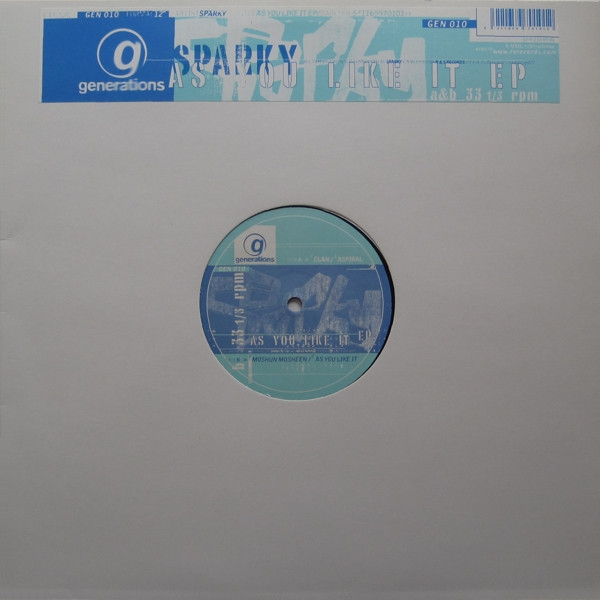 Sparky - As You Like It EP | Generations (GEN 010) - main