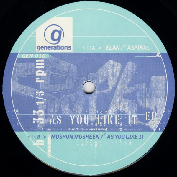 Sparky - As You Like It EP | Generations (GEN 010) - 2