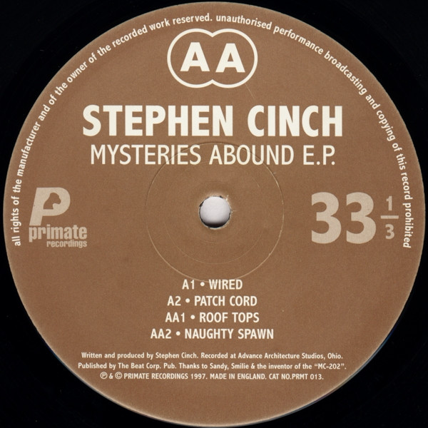 Stephen Cinch - Mysteries Abound E.P. | Primate Recordings (PRMT 013) - 2