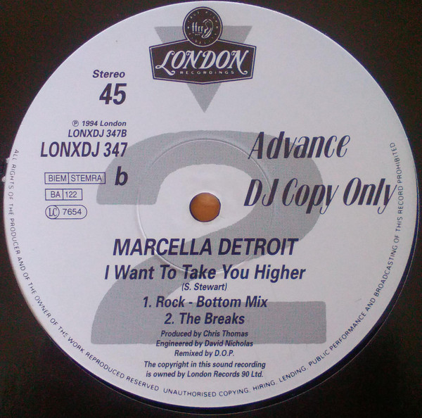 Marcella Detroit - I Want To Take You Higher | London Records (LONXDJ 347) - 2