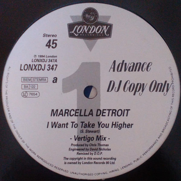 Marcella Detroit - I Want To Take You Higher | London Records (LONXDJ 347) - main