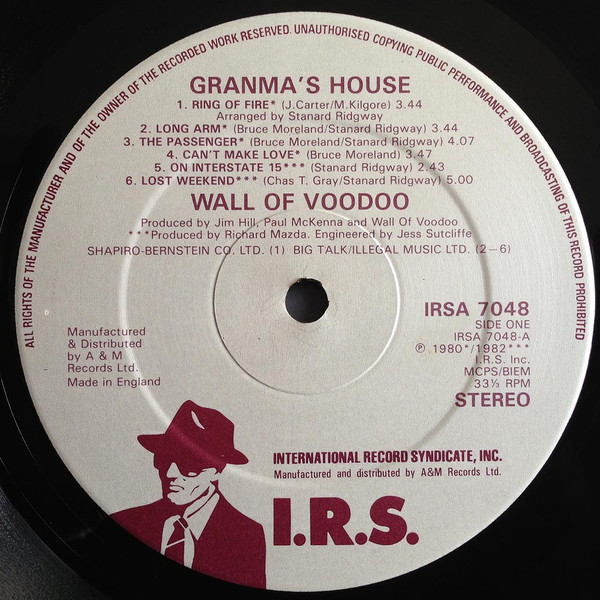 Wall Of Voodoo - Granma's House - A Collection Of Songs By Wall Of Voodoo | I.R.S. Records (IRSA 7048) - 3 Wall Of Voodoo - Granma's House - A Collection Of Songs By Wall Of Voodoo | I.R.S. Records (IRSA 7048) - 3