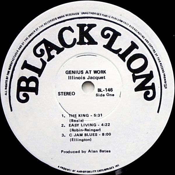 Illinois Jacquet - Genius At Work! | Black Lion Records (BL-146) - 3