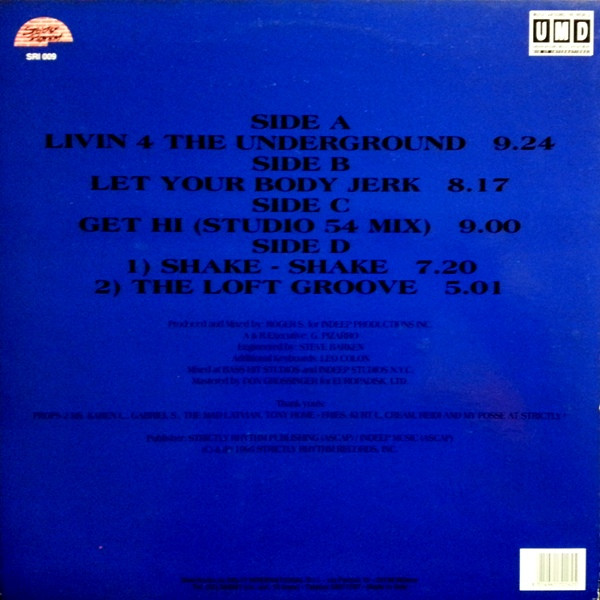 Roger Sanchez - Strictly 4 The Underground | Strictly Rhythm Italy (SRI 009) - main