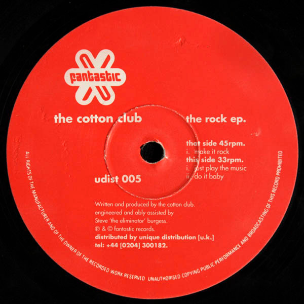 Cotton Club - The Rock EP | Fantastic Records (udist 005)