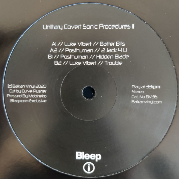 Luke Vibert  /  Posthuman - Unitary Covert Sonic Procedures II | Balkan Vinyl (BV36)