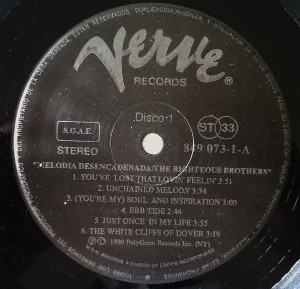 The Righteous Brothers - Melodia Desencadenada | Verve Records (849 072-1) - 3