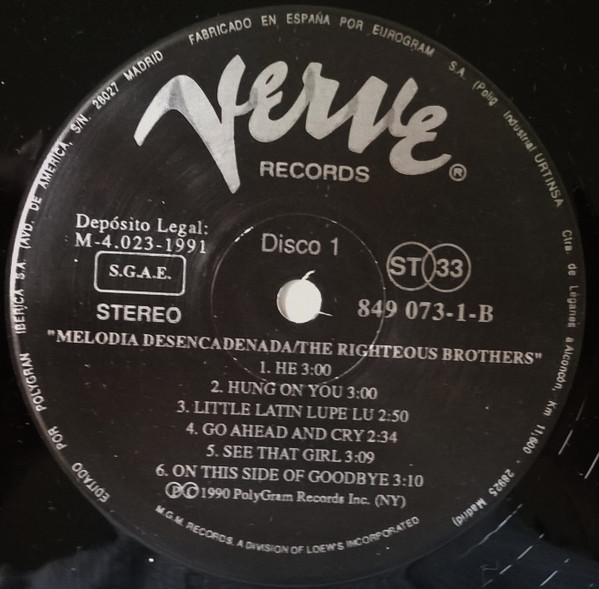 The Righteous Brothers - Melodia Desencadenada | Verve Records (849 072-1) - 4